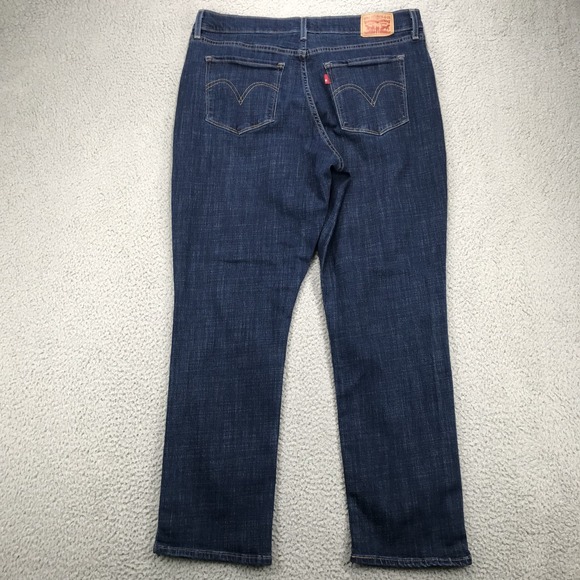 LEVIS Jeans Size 14 S Classic Straight Fit Mid Rise Dark Wash Denim 33x28 - Picture 1 of 14